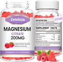 2 Pack Magnesium Citrate Gummies, High Absorption Magnesium Gummies for Adults, Muscle & Teeth Support, Vegan Natural Raspberry Flavor 120 Cts