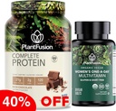 PlantFusion Protein Powder & Organic WomenS Multivitamin Bundle – 21g Protéine végétale avec BCAAs, ingrédients propres et goût délicieux Plus 19 Vitamines essentielles pour l'énergie, l'immunité et le coeur Hea