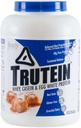 Alimentation du corps Trutein Poudre à haute teneur en protéines : 45% Whey, 45% Caséine, 10% Blanc d'oeuf, Sans gluten, Faible teneur en sodium, Poudre de protéines de farine de gazon, Supplément de gymnastique et petit déjeuner Shake, Caramel salé, 4lb