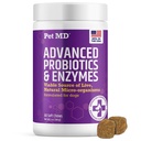 Pet MD Probiotics & Enzymes for Dogs - Gut Health Chews w/Prebiotic - 60ct | Digestive Aid for Dogs with Upset Stomach, Diarrhea, Constipation, or Gas - Functional Probiotics for Canines