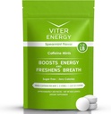 Viter Énergie 40mg Menthes de caféine - Sans sucre, B Vitamines, Vegan, Boosts Accélération d'alerte rapide, Pilules de supplément nootrope caféiné (arôme de menthe, 8oz, sac en vrac)