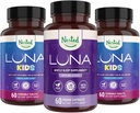 Nested Naturals Luna Kids Supplément sommeil (60 comprimés à croquer) et Luna Aide naturelle au sommeil (60 capsules véganes)