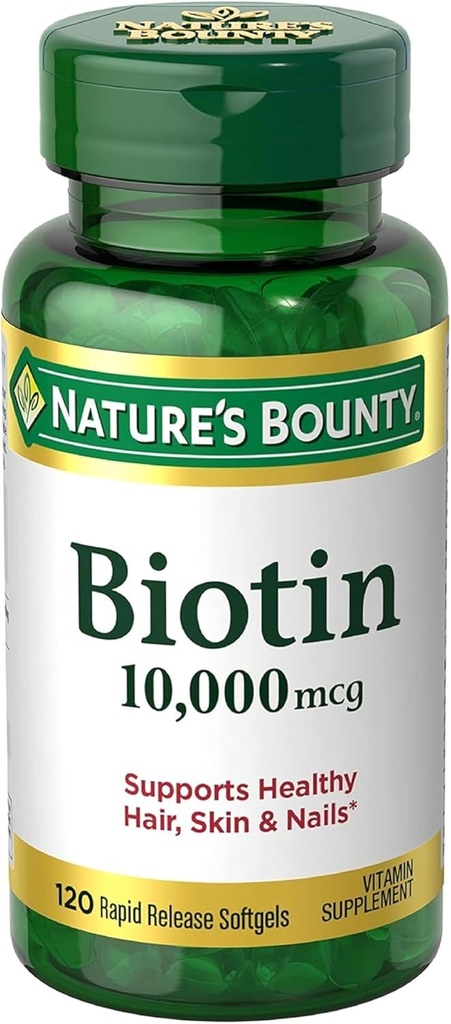Biotine Bounty 10000 mcg Ultra Strength - 120 Softgels, pack de 4