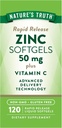 Nature's Truth Zinc with Vitamin C | 50mg | 120 Softgels | Non-GMO & Gluten Free Supplement