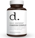 Candida Flush & Cleanse 60 Compte Gut Support pour la Flore de Gut équilibré avec Origan, acide caprylique, probiotiques, et enzymes digestives - Supplément alimentaire non OGM