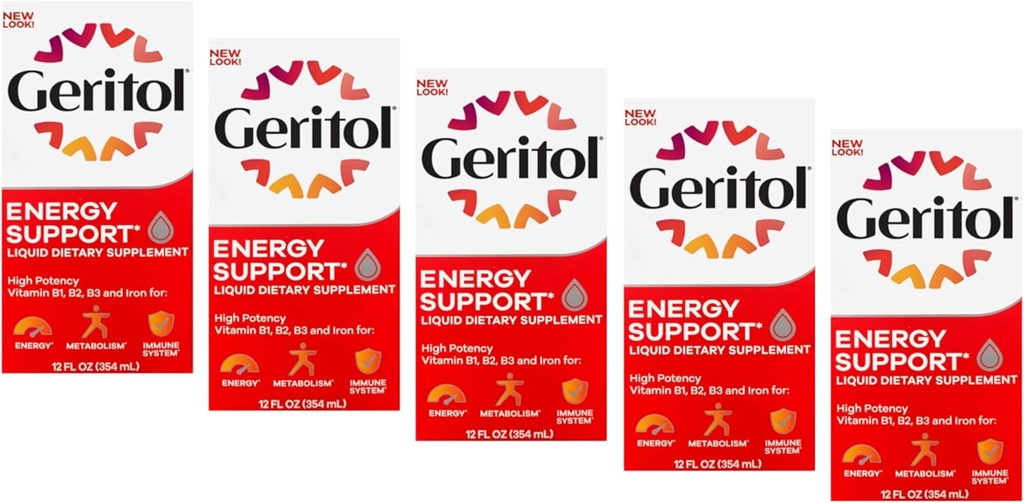 Supplément liquide de Geritol, B-Vitamines et Iron 12 Fluid Ounce (paquet de 5)