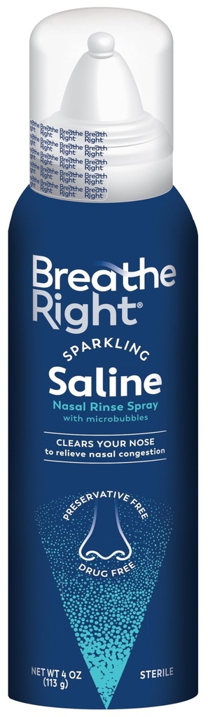 Respirez le spray de rinçage de la saline saline scintillante – Un soulagement effervescent et sans médicament du nez étouffé en raison du froid ou de l'allergie – Une sensation scintillante seulement les bulles peuvent apporter – 1 Can, 4,0 oz
