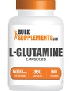BulkSupplements.com Capsules de L-Glutamine - Supplément de glutamine, Supplément d'acide amino - Sans gluten, 6 Capsules par portion (5000mg), 360 Compte (paquet de 1)