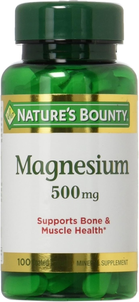 Magnésium Bounty de la nature 500mg, 100 Compte, paquet de 2