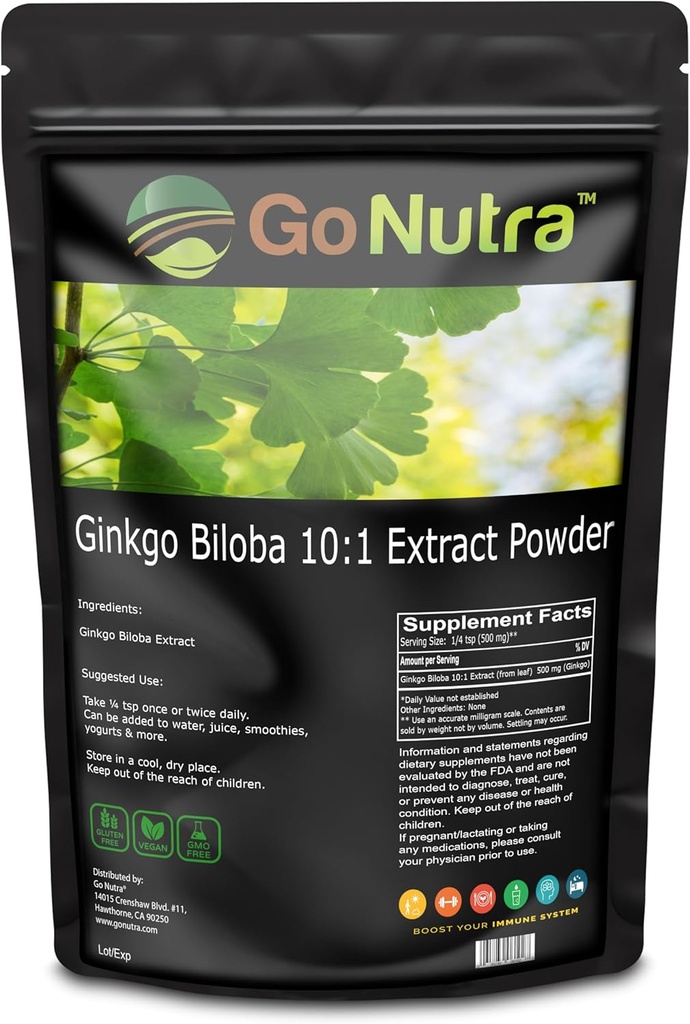Go Nutra Ginkgo Biloba poudre 8 oz.