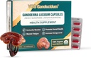 Gélules de champignons Red Reishi pour l'immunité, Extrait de Ganoderma lucidum, Champignons Vegan Reishi naturels par jour, 70mg, 30 Capsules