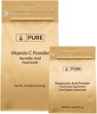 Ingrédients originaux purs Poudre de vitamine C et groupe d'acide hyaluronique, Différentes tailles, Poudre fine, Soluble d'eau