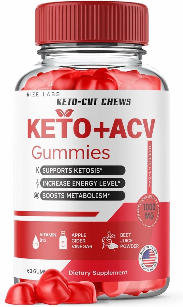 Gummies Keto-Cut Chews ACV - Keto-Cut Chews Premium Keto ACV pour la perte de poids avancée, Keto + Gummy ACV, Keto Cut Chews Supplément de la force maximale, KetoCut Chews Gummies Avis (60 Gummies)