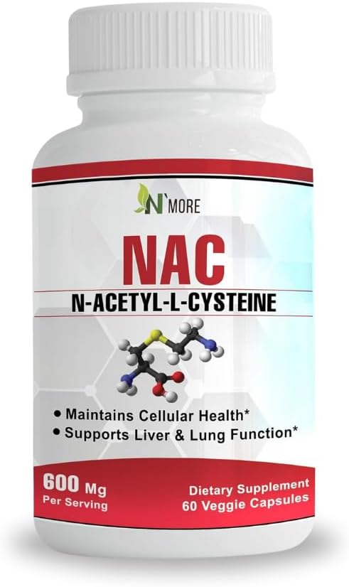 N'Plus N-acétyl-Cystéine (NAC) 600Mg 60 Gélules sans OGM, sans gluten