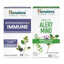 Himalaya Ashwagandha +Immune à la vitamine C pour le soutien immunitaire actif & Hello Alert Mind for Energy, Focus & Attention, 60 Capsules Chaque - Bundle
