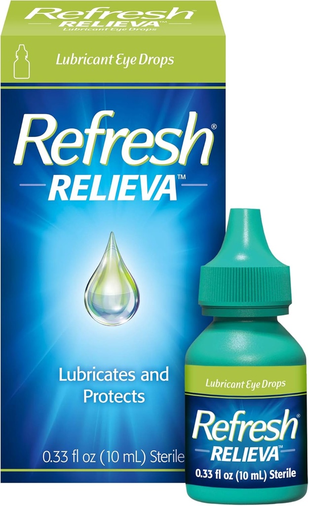Refresh Relieva gouttes oculaires lubrifiantes, 0.33 Fl Oz stérile, emballage peut Vary