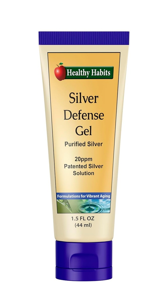 Healthy Habits Silver Defense Gel Purified Topical Colloidal Silver Gel with Nano Technology