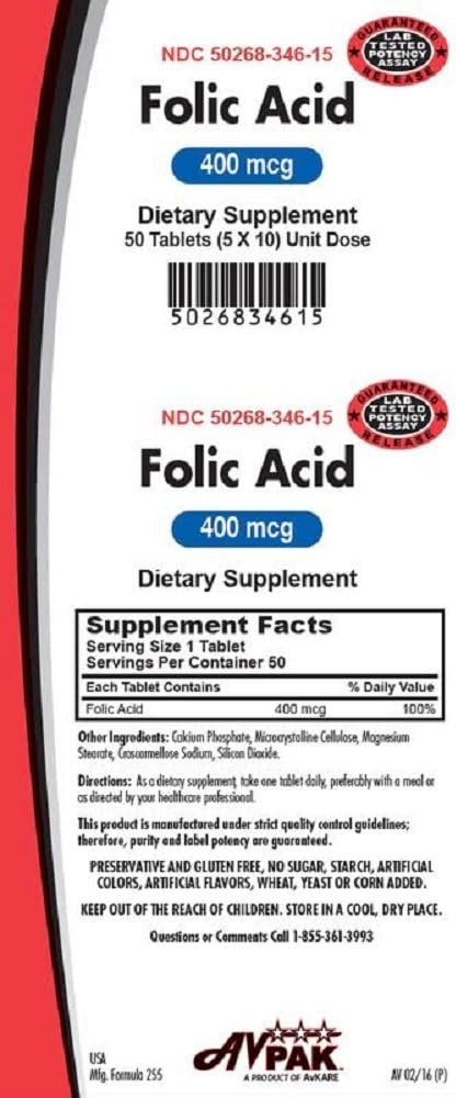 Acide folique 400MCG, 50 comprimés