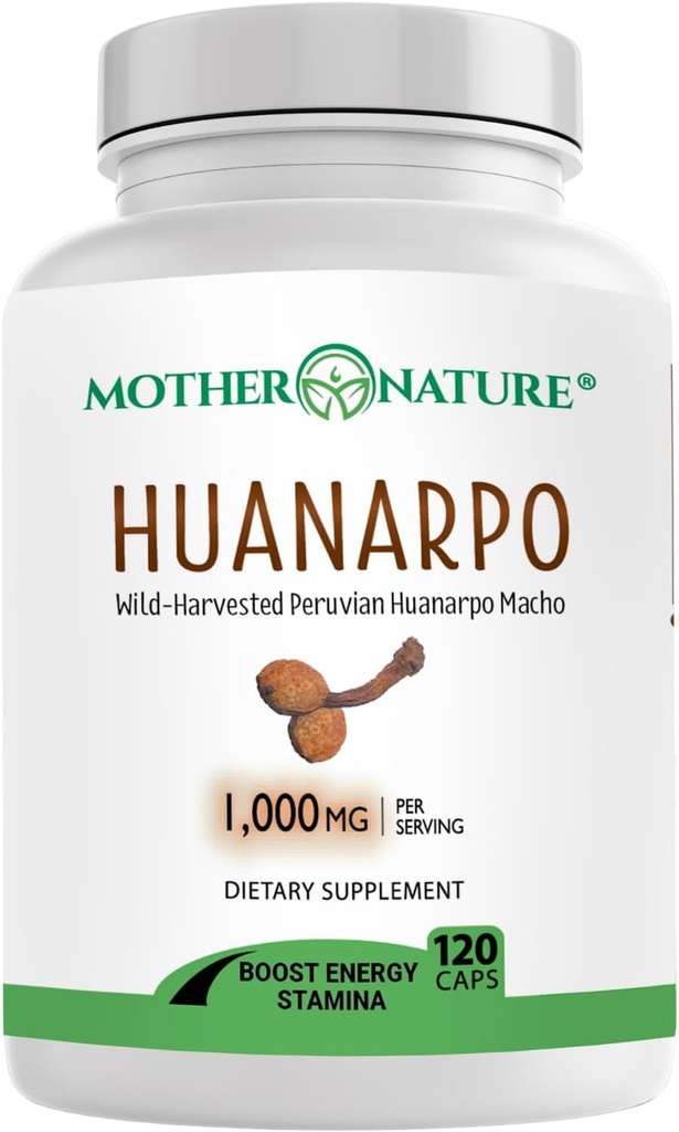 Huanarpo Capsules Macho 1000mg – 120 Capsules Vegan – Supplément pour l'énergie naturelle, l'endurance et la vitalité – soutient la performance masculine, la circulation et le bien-être hormonal – non-OGM, sans gluten, végétalien