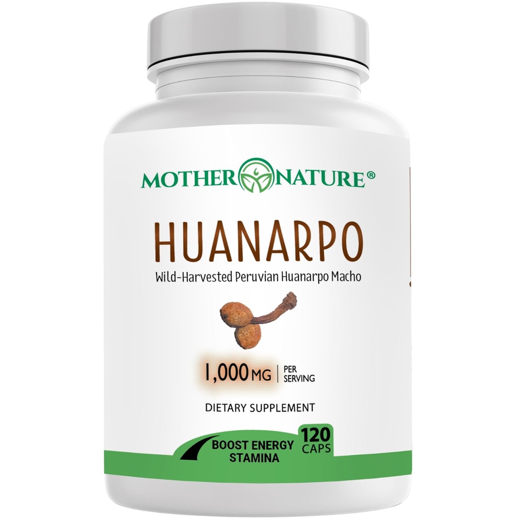 Huanarpo Capsules Macho 1000mg – 120 Capsules Vegan – Supplément pour l'énergie naturelle, l'endurance et la vitalité – soutient la performance masculine, la circulation et le bien-être hormonal – non-OGM, sans gluten, végétalien