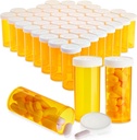 Bouteilles à pilules avec bouchons - 50 Pack, 8 Dram, plastique orange - Bouteilles à pilules vides et flacons pour les décorations de voyage et de soirée médicale