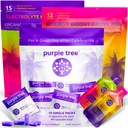 arbre pourpre Premium 3x1 Combo: pilules de bien-être post-célébration, hydratation biologique, le jour suivant Energy Stick Packets.