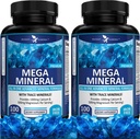 Potent Garden 2-Pack Mega Mineral Complete Mineral Complex with Calcium Magnésium Zinc Potassium Boron Sélénium Chrome & 72 Trace Minerals Supplément de calcium sans fer -200 pilules