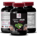 Supplément Cheveux Gris - GRAY HAIR REVERSE - revitalisation des cheveux, couleur des cheveux intense, brillance naturelle, couleur dynamique, aspect des cheveux renouvelé, lueur des cheveux, vibrance fraîche, re-energizer couleur 1Bot 60Caps