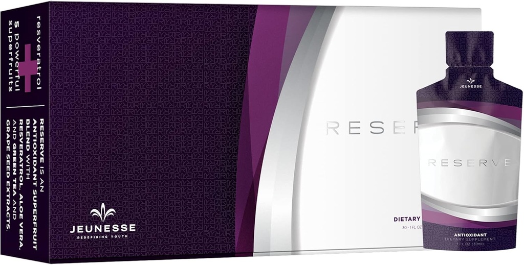 Jeunesse Global Reserve - Supplément nutritionnel de mélange de fruits antioxydants - 30 paquets par boîte (30ml)
