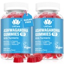 Ashwagandha Gummies 2000mg pour les femmes hommes - sans sucre, végétalien - suppléments organiques d'extrait de racine Ashwagandha Gummy & Vitamine D3, B12 et curcuma, promouvoir la détente, mélange d'arôme de baie, 120 comte