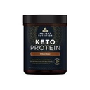Ancient Nutrition Poudre de protéines de Keto, KetoPROTEIN avec les graisses de la moelle osseuse et de l'huile MCT, Chocolat, 18g Protéine 10g de graisse par portion, sans gluten, faible teneur en glucides, paléofriendly, 17 portions