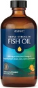 GNC Triple Strength Fish Oil Liquid Supplement, Wild Deep Ocean Caght. avec 1000mg EPA DHA Omega 3s, pour, Cœur, Cerveau, Peau, Oeil, Santé articulaire, Arôme Orange Naturel, 8 Fl Oz, 47 portions