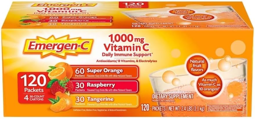 Emergen-C 1000 mg Vitamine C Complément alimentaire 120 Packets (1)
