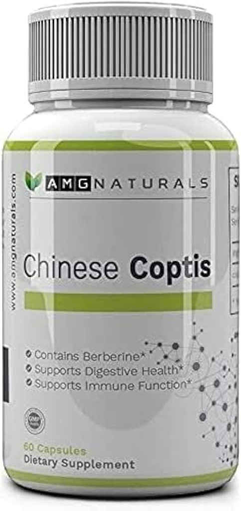 Chinese Coptis (coptis chinensis) - No Binder, No Fillers - Potent Whole Herb Huang Lian Su - Goldthread 550mg Berberine Coptisine - Emballage May Vary