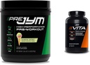 Supplément JYM Science Pré Jym Rainbow Sherbet Pré-entraînement, 30 portions et Vita JYM Multivitamine pour athlètes, 60 comprimés