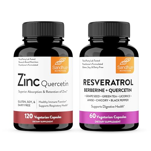 Sandhu's Zinc Quercetin & Resveratrol Capsules Support Immune Health