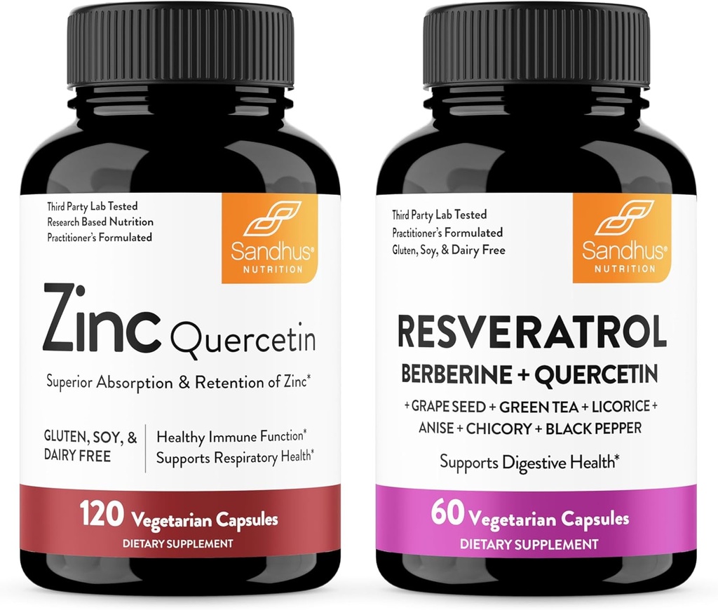 Sandhu's Zinc Quercetin & Resveratrol Capsules Support Immune Health