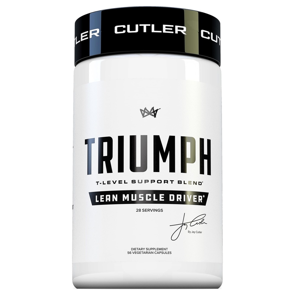 TRIUMPH Booster testostérone pour les hommes: meilleur booster test et bloqueur estrogénique pour les hommes avec DIM, KSM 66 Ashwagandha, et Boron Citrate, construire la masse et la force musculaire naturelle maigre, 56 capsules Veggie