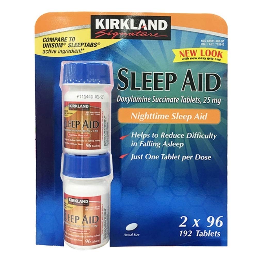Kirkland Signature aide au sommeil Doxylamine Succinate 25 Mg, 2 pack (192 comprimés)