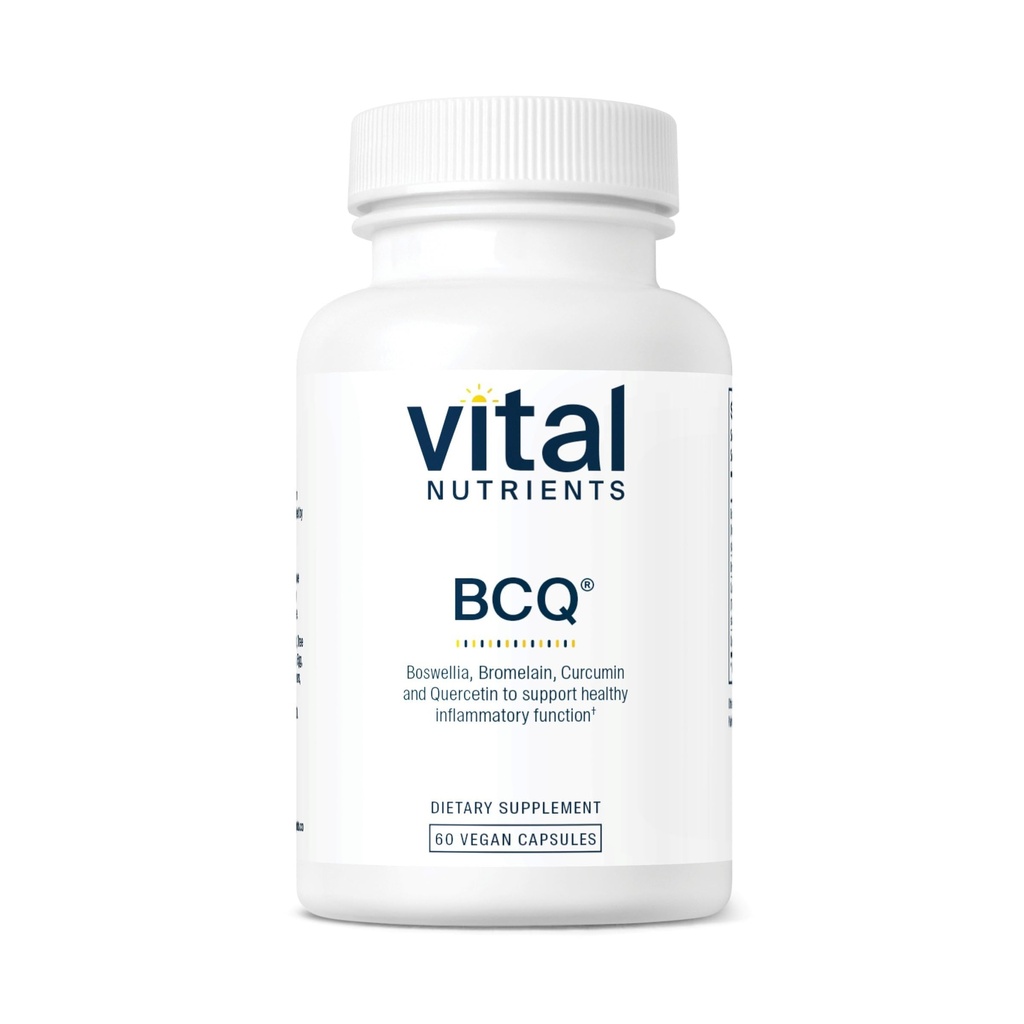 Vital Nutrients BCQ) Boswellia vegan, Bromelain, Curcumin & Quercetin Supplément de soutien conjoint (Sinus & Digestive Health) Supporte le gluten, la laiterie, sans soja 60 capsules