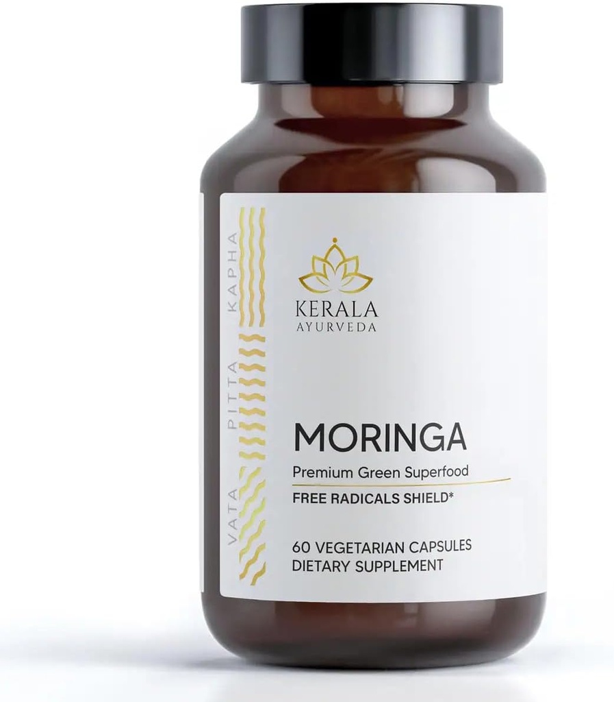 Kerala Ayurveda Moringa 60 capsules de Green Superfood de la peau et du soutien immunitaire de la peau Supplément énergie naturelle de l'herbe complément bien-être de l'herbe