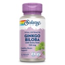 SOLARAY Ginkgo Biloba Extrait avec Gotu Kola - Ginko Biloba Capsules pour le soutien de la santé cérébrale - Vegan, Lab Vérifié, Garantie de 60 jours - 60 portions, 60 VegCaps (30 VegCaps)