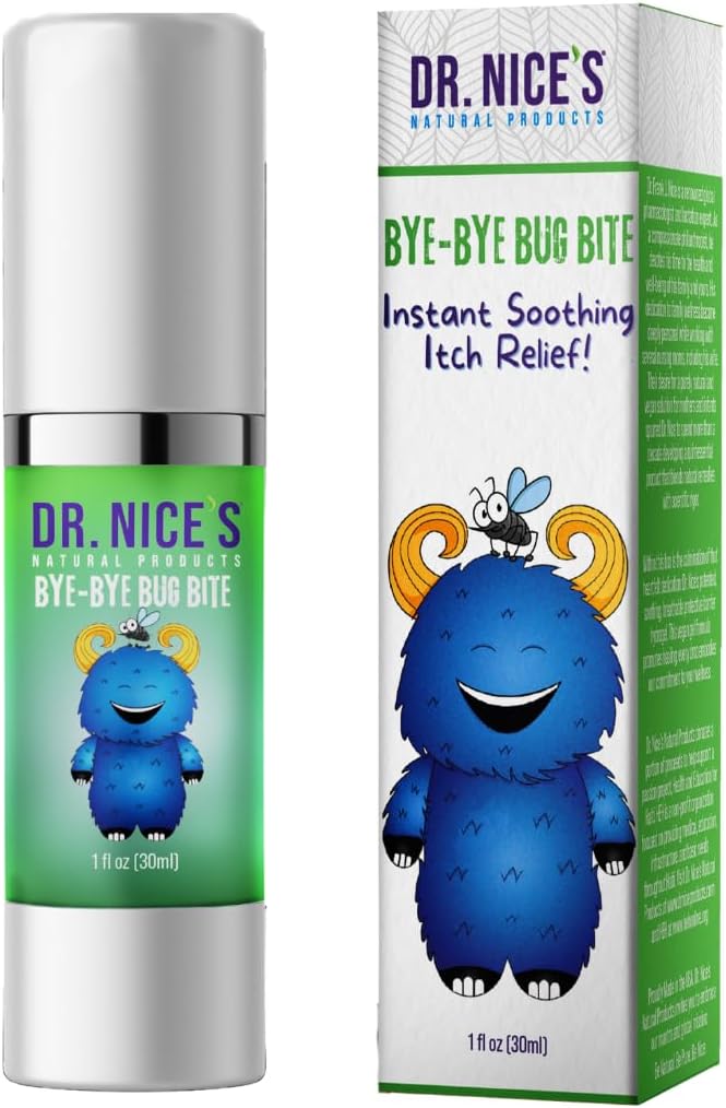 Dr. Nices Bye-Bye Bug Bug - Bug apaisant et Mosquito Bite Itch.Tout naturel , Kid Friendly Self Application , Hydrogel pour les mites, l'irritation, le malaise de la peau , Soothe Refresh Calm Cool (30 ML)