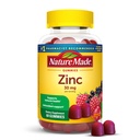 Nature faite Zinc suppléments 30 mg par portion, supplément alimentaire pour la santé immunitaire et le soutien antioxydant, 60 Zinc Gummies, 30 jours d'approvisionnement