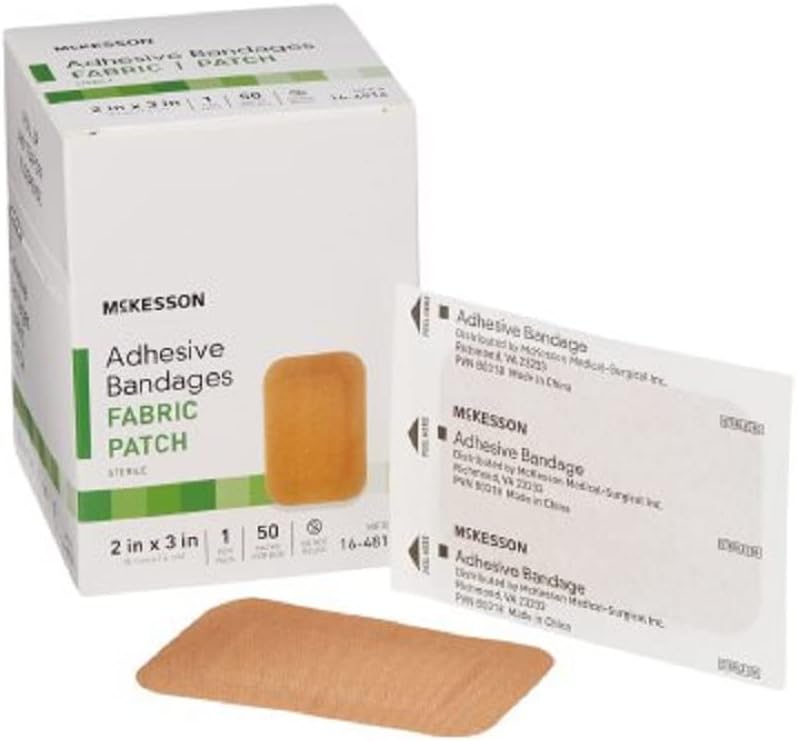 McKesson 16-4816 Bande adhésive Medi-Pak, Tissu Performance, 2" x 3", 50 Compte (paquet de 2)