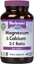 Bluebonnet Nutrition Magnésium & Calcium 2:1 Rapport, Bone Health*, Non-OGM, Vegan, Casher certifié, sans gluten, sans soja, sans lait, 90 capsules végétales, 30 portions