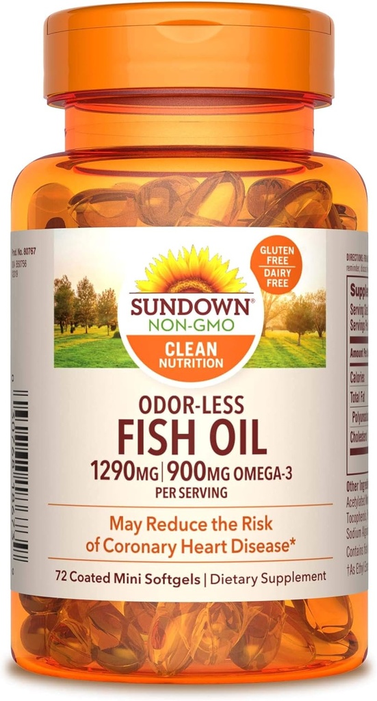 Sundown Fish Oil, 72 Mini Softgels enduits