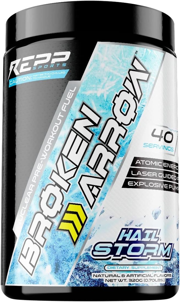 Repp Sports Breken Arrow Extreme Pre-Workout (Hail Storm, 20/40 Servings)