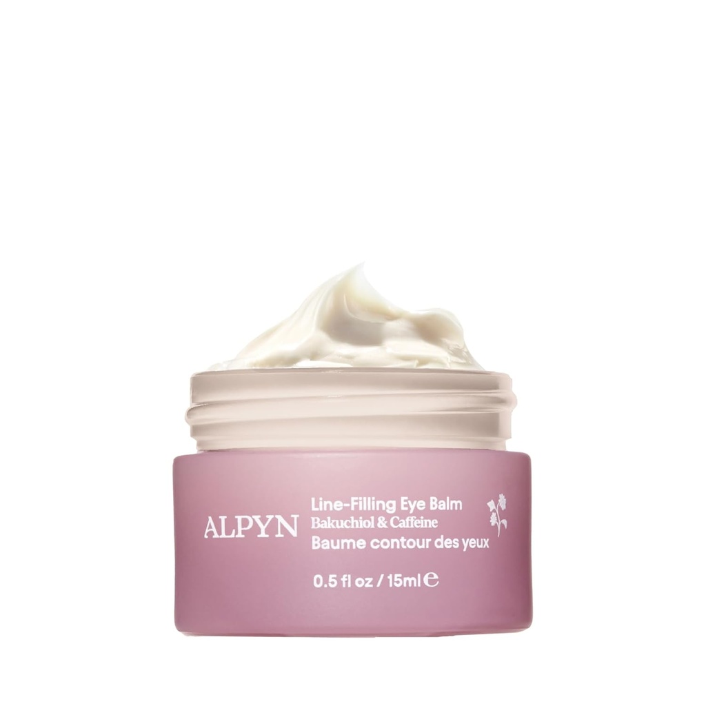 Baume oculaire à remplissage de ligne Alpyn avec Bakouchiol & Caféine, Réduire l'apparence des lignes fines et des rides, Minimiser l'apparence des cercles sombres de puffines et de cibles, 0,5 oz / 14 ml