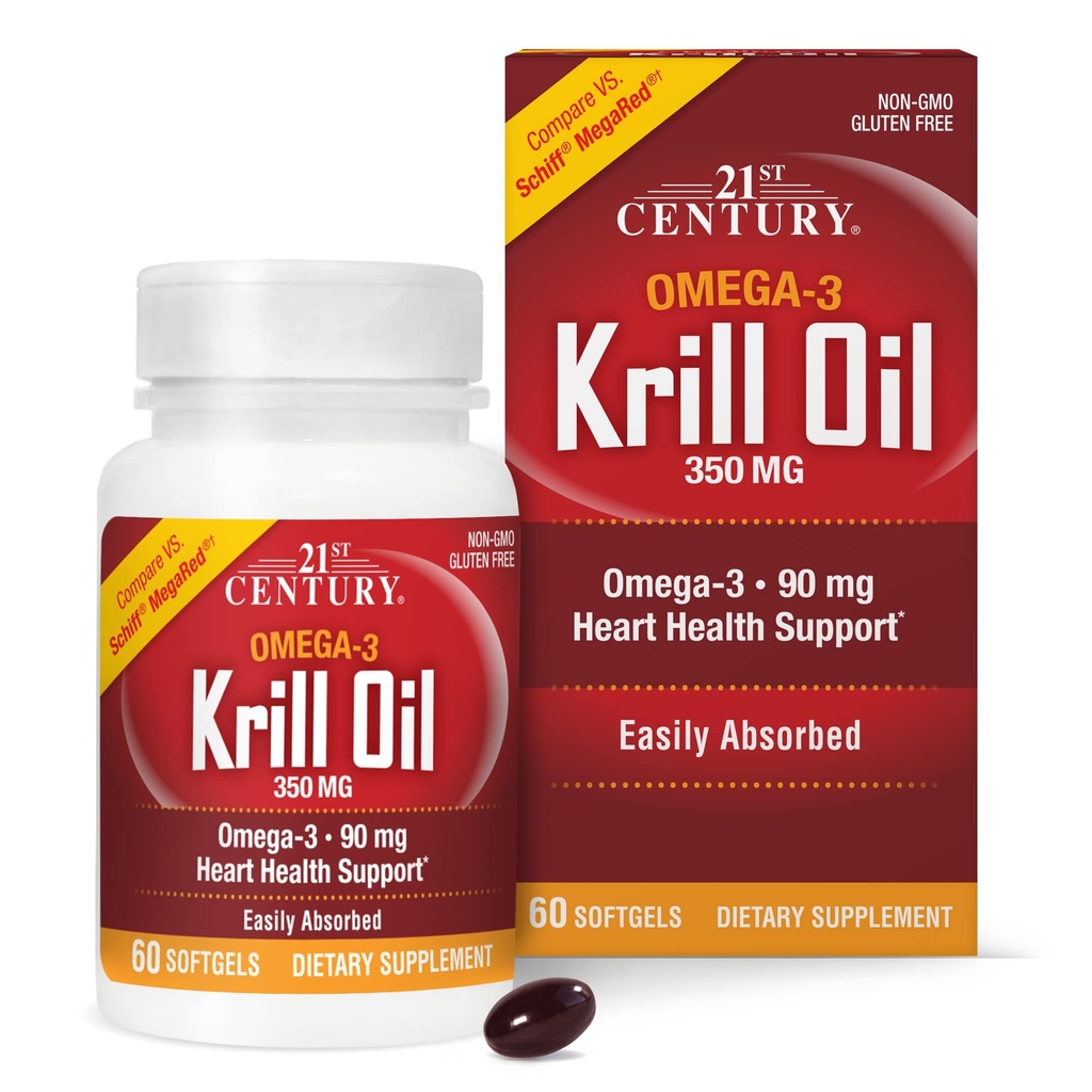 Huile de krill du 21e siècle 300 mg de softgels, 60 Nombre